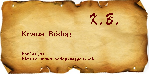 Kraus Bódog névjegykártya
